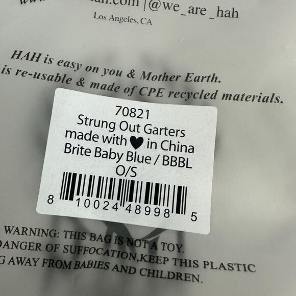 We Are HAH Women's Strung Out Garters Brite Baby Blue Size OS - Picture 4 of 4